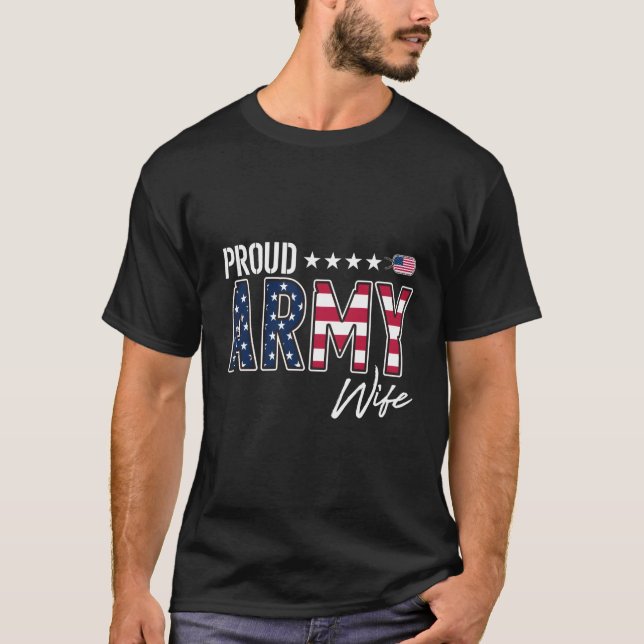 T-shirt Us Flag Fier Army (Devant)