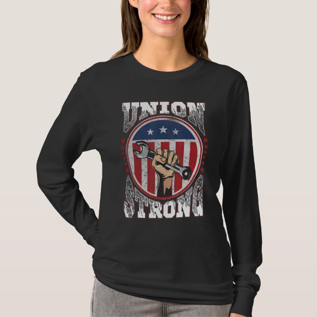 T-shirt US Flag Happy Labor Day Union Strong Labor Day Cel (Devant)