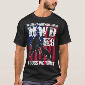 T-shirt Us Flag MWD K9 Officier Military Working Dog Polic