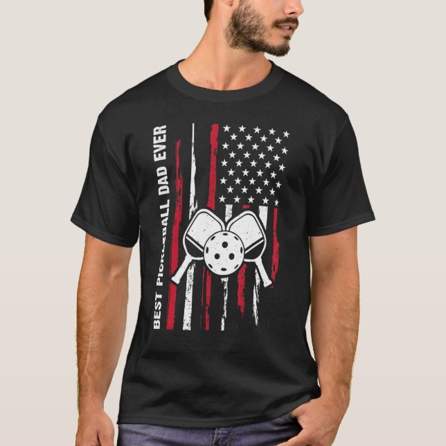 T-shirt US Flag Pickleball Player Paddleball Lover_1 (Devant)