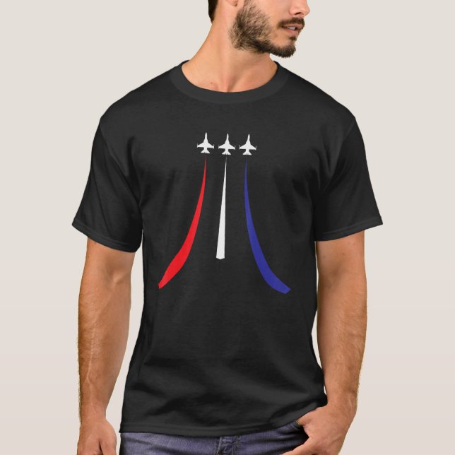 T-shirt US Jets Flag Patriotic American Happy 4th Of July  (Devant)