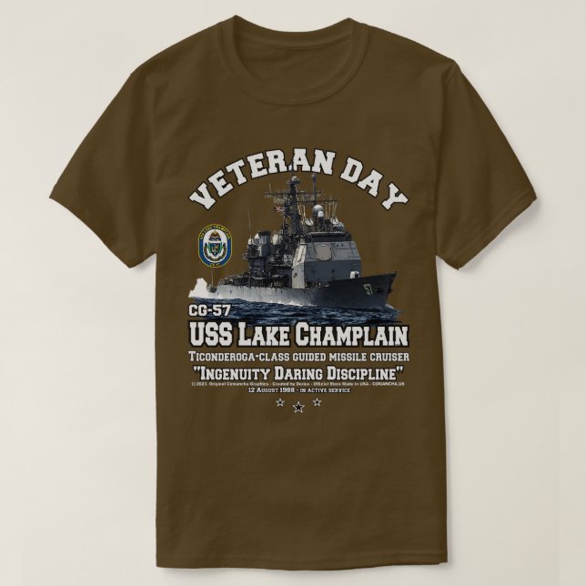 T-shirt US Lake Champlain CG57 Navy Cruiser vétérans (Design devant)