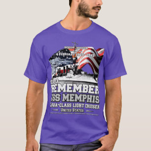 T-shirt US Memphis CL13 Omahaclass léger croiseur anciens 