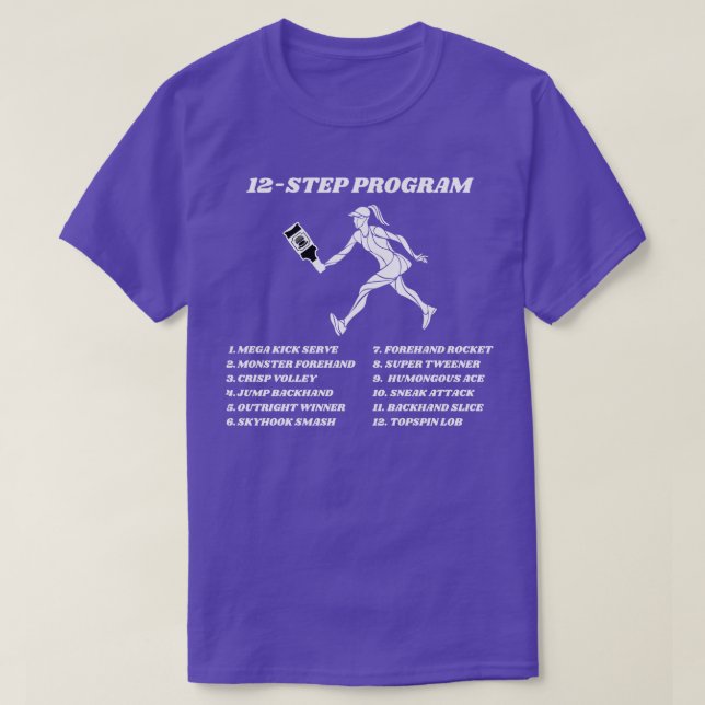 T-shirt US Open Funny Tennis Addict 12Step Programme (Design devant)