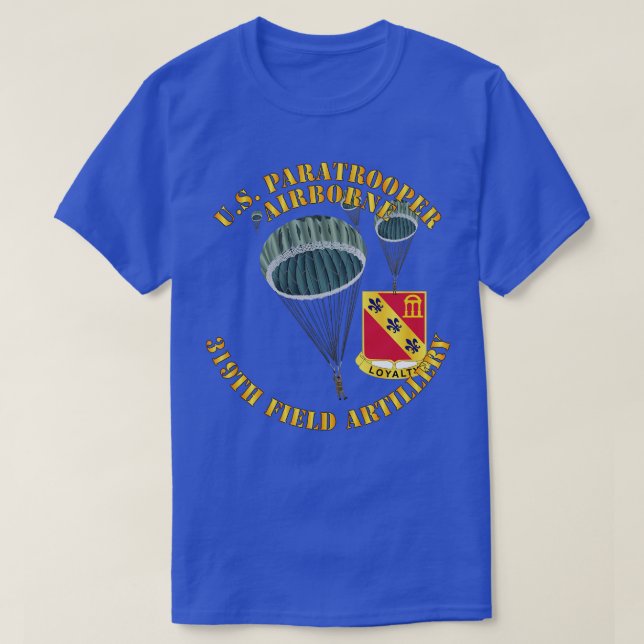 T-shirt US Parachutiste 319th Field Artillery DUI (Design devant)