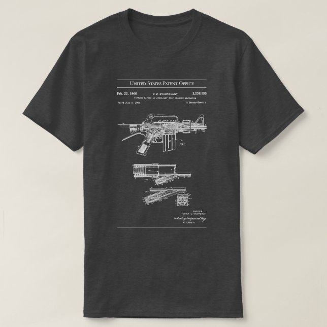 T-shirt US Patent Colt Automatic Rifle (Design devant)