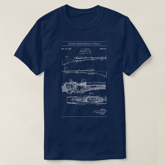 T-shirt US Patent M1 Garand Rifle (Design devant)