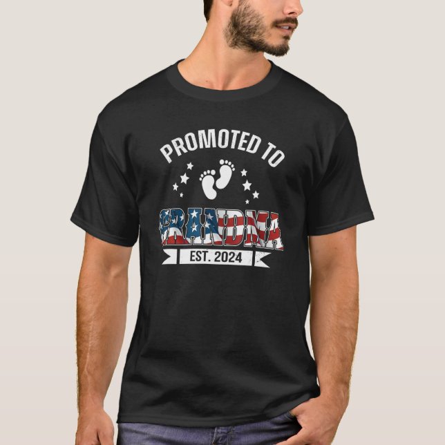 T-shirt US Patriotic Grandma 2024 Shirt, Promoted To Grand (Devant)