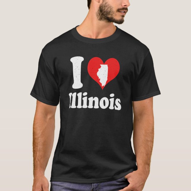 T-shirt US Proud Citizen America Love State I Heart Illino (Devant)
