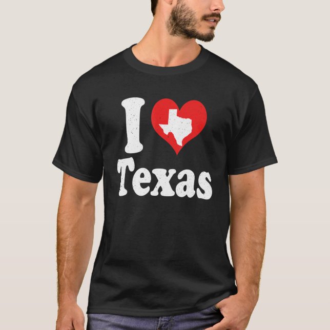 T-shirt US Proud Citizen America Love State I Heart Texas (Devant)