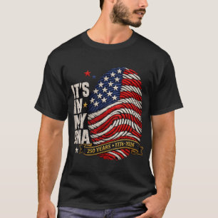 T-shirt USA 250 ans C'est dans mon ADN Empreinte américain