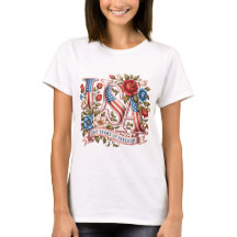 USA 250 ans de liberté Floral Patriotique Vintage