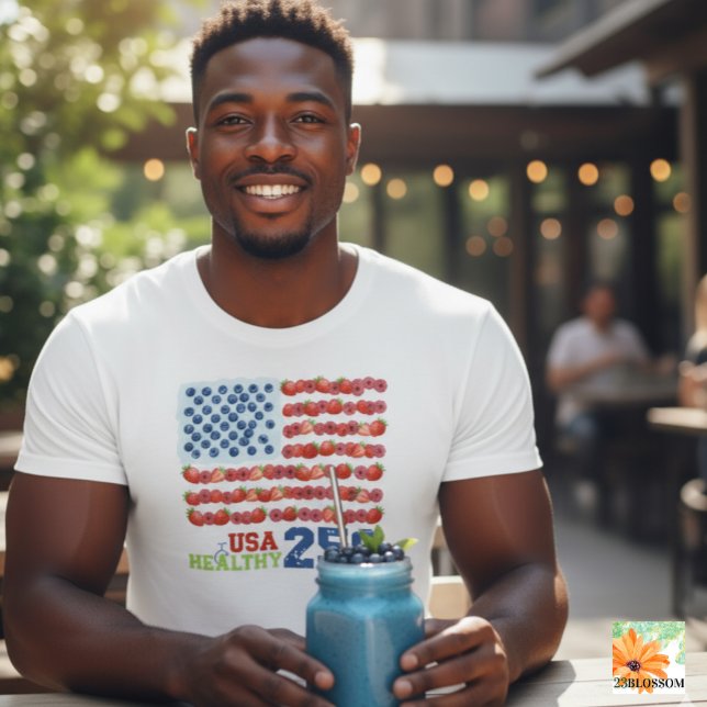 T-shirt USA 250 Berry Flag Healthy Patriot T‑Shirt (Créateur téléchargé)