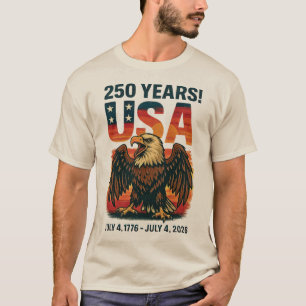 T-shirt USA 250 Years - Patriotic Bald Eagle 4 juillet 202