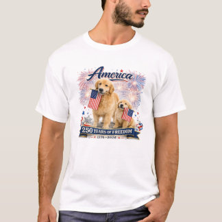 T-Shirt USA 250e Anniversaire Golden Retriever #5