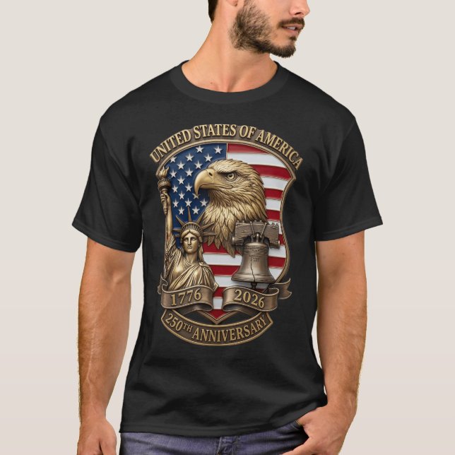 T-shirt USA 250th Anniversary Eagle Patriotic 1776-2026 (Devant)