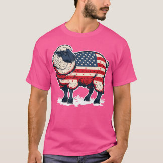 T-shirt Usa 4 juillet Mouton Sur Le Mouton Américain Patri