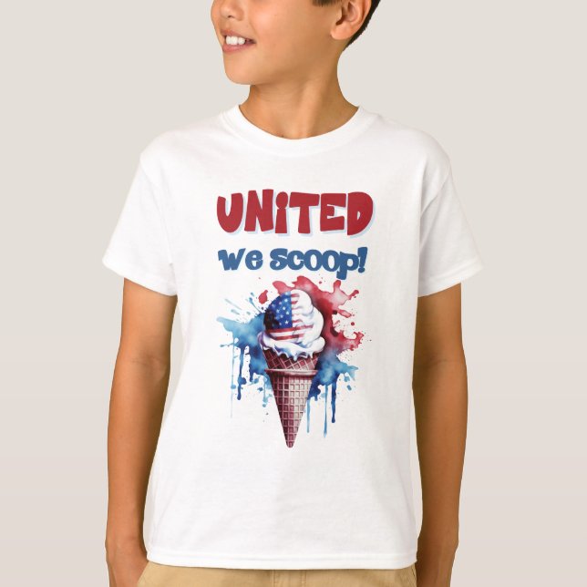 T-shirt USA 4 juillet Patriotic Ice Cream Bliss (Devant)