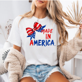 T-shirt USA 4th of July Shirt, Patriotic Gift for Her 