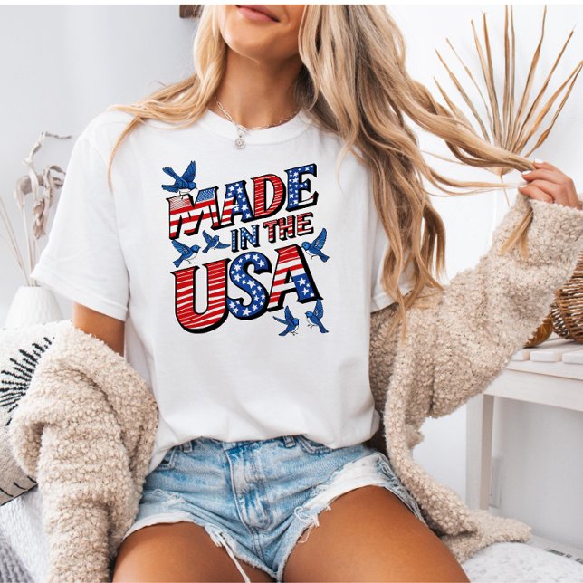 T-shirt USA 4th of July Shirt, Patriotic Gift for Her  (Créateur téléchargé)