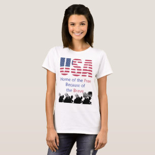 T-shirt USA - Accueil des Libres à cause des Braves