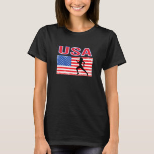 T-shirt Usa Aime Les Jeux D'Été Sur Piste Et Sur Le Terrai