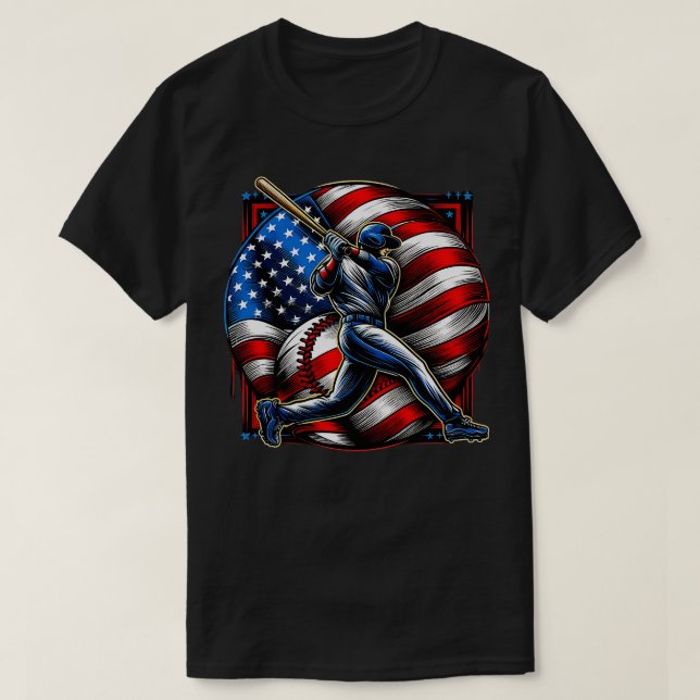 T-shirt USA America BESBALL 2024 aux USA 4 JUILLET 2 (Design devant)