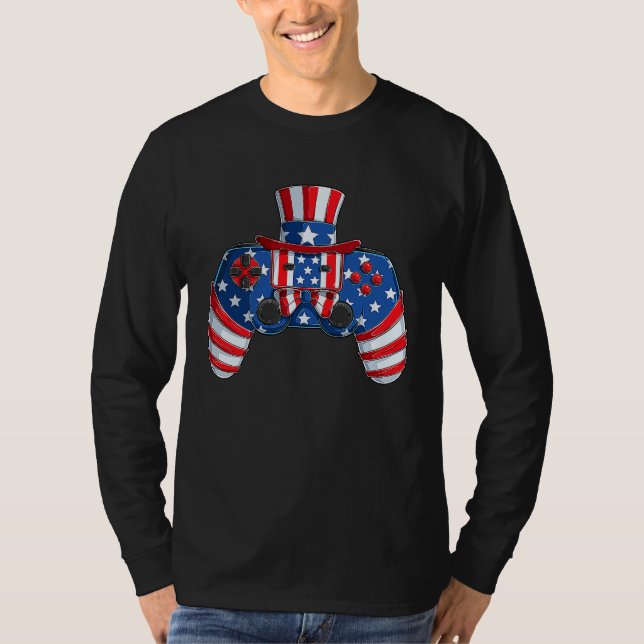 T-shirt USA America Controller For Video Games  Gamers (Devant)