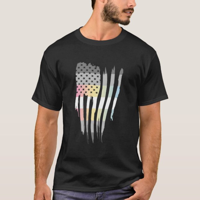 T-shirt Usa American Demifluid Flag (Devant)
