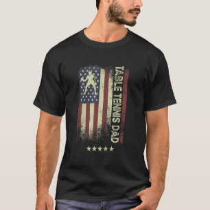 T-shirt USA American Drapeau Table Tennis Papa 1