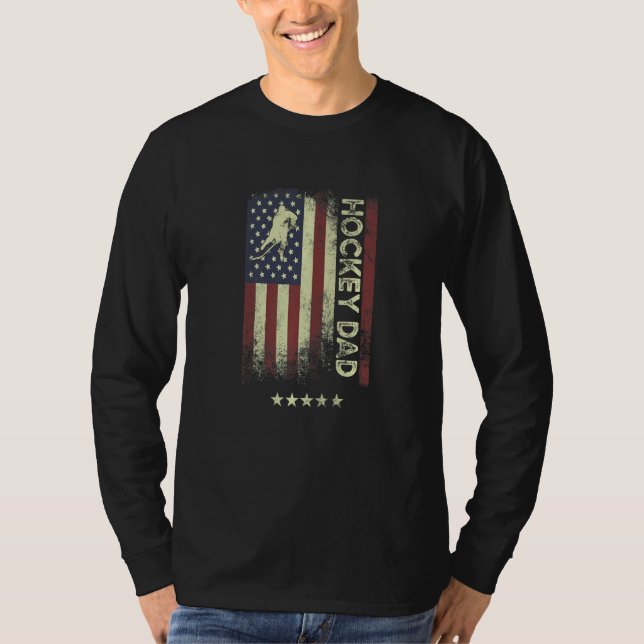T-shirt USA American Flag  Hockey Dad  1 (Devant)