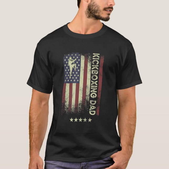 T-shirt USA American Flag  Kickboxing Dad 1 (Devant)