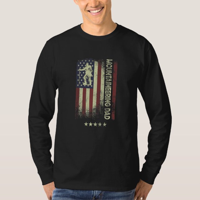 T-shirt USA American Flag  Mountaineering Dad  1 (Devant)