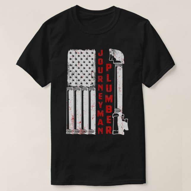 T-shirt USA American Patriotic Plumber pour Journeyman ou  (Design devant)