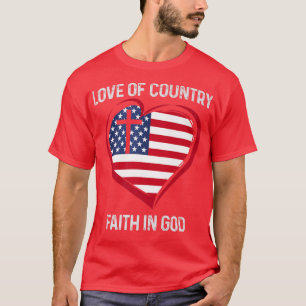 T-shirt USA Amour Patriotique De La Foi Du Pays En Dieu US