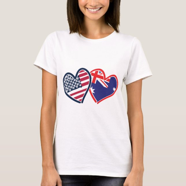 T-shirt USA—Australie-Amour (Devant)
