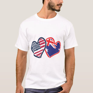 T-shirt USA—Australie-Amour