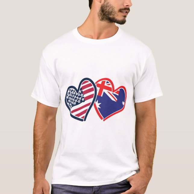 T-shirt USA—Australie-Amour (Devant)