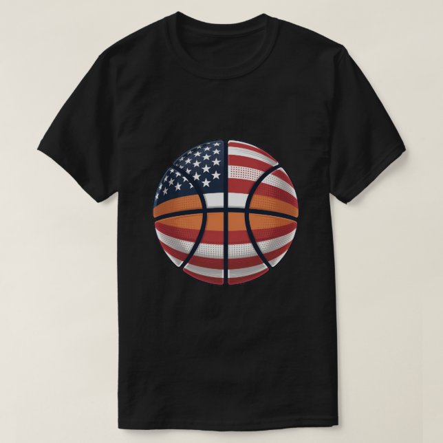 T-shirt USA Basketball Shirt American Flag Basketball Tee  (Design devant)