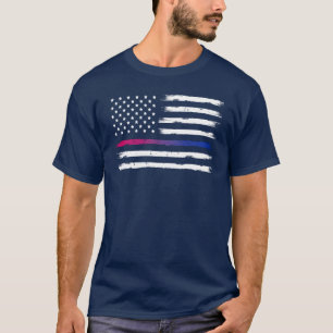 T-shirt USA Bisexual Pride Ligne mince Vintage