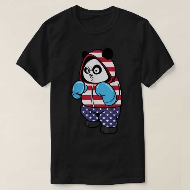 T-shirt USA Boxe Panda Bear  (Design devant)