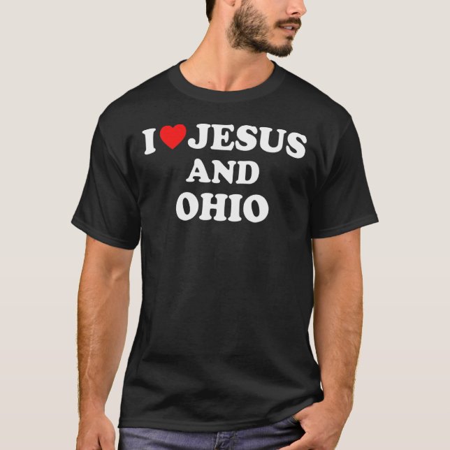 T-shirt Usa Carte Fier Chrétien J'Aime Jésus Et Ohio (Devant)