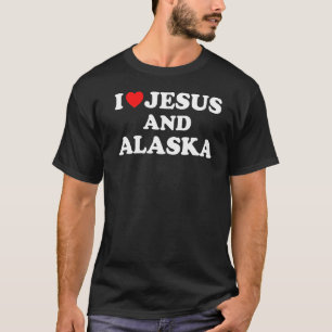 T-shirt Usa Carte Fier Christian I Love Jesus And Alaska