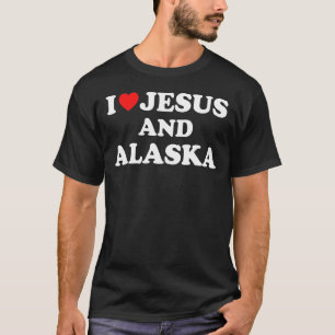 T-shirt Usa Carte Fier Christian I Love Jesus And Alaska 1