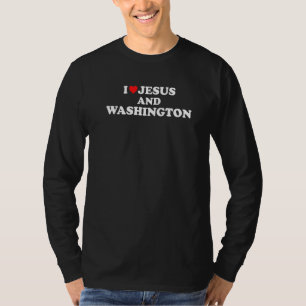 T-shirt Usa Carte Fier Christian I Love Jesus And Washingt