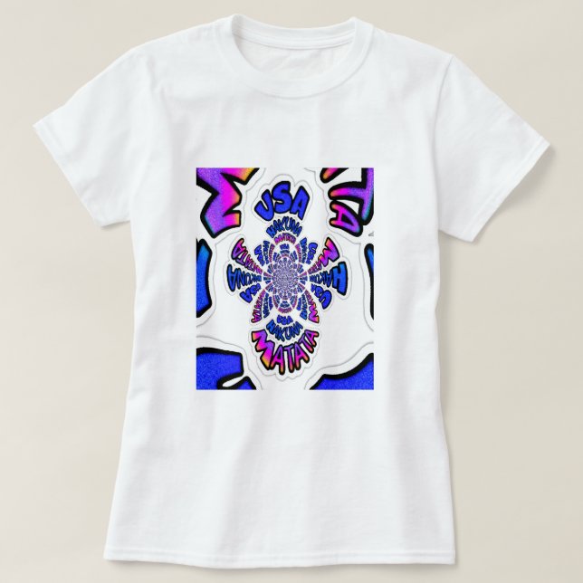T-shirt USA Celebration : Lovely Fun Text Dynamic Art (Design devant)