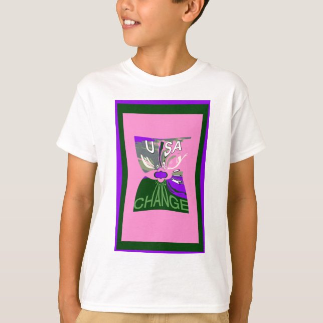 T-shirt USA Change Art Print (Devant)