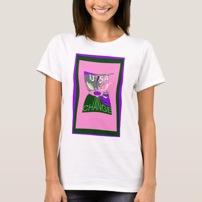 T-shirt USA Change Art Print (Devant)