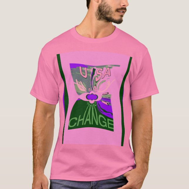 T-shirt USA Change Art Print (Devant)