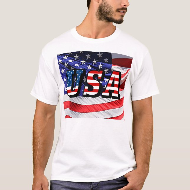 T-shirt USA - Chemise Drapeau Américaine (Devant)